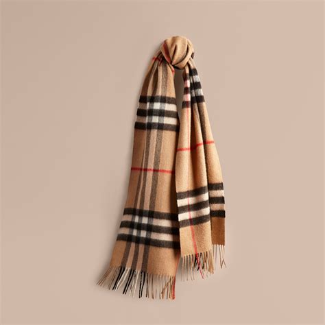 the classic burberry camelcheck cashmere scarf|burberry oversized cashmere scarf.